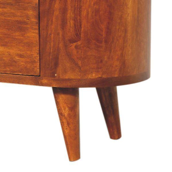 English Elm Mini Chestnut Cabinet - Solid Wood Nightstand, Timeless Chestnut Finish, Compact 27.6x15.7x22.8" Stylish Storage B182P166582