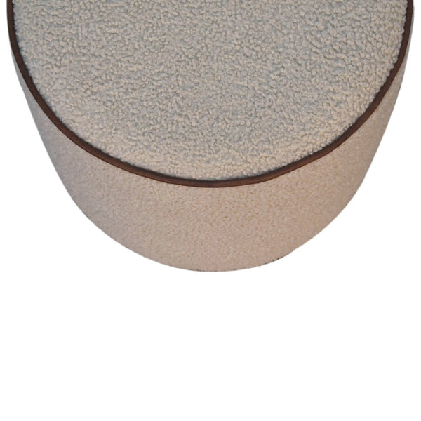 English Elm Serenity Round Upholstered Ottoman Low Profile Footrest for Living Room Accent Seating B182P166618