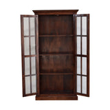 English Elm Tall Cherry Glazed Cabinet