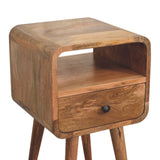 English Elm Mini Oakish Curve Open Bedside