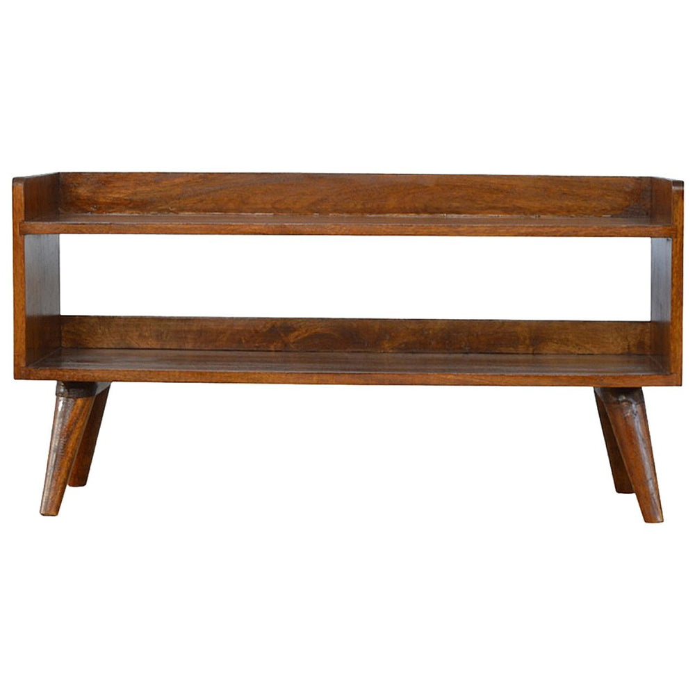 English Elm Chestnut Nordic Storage Bench – Solid Wood Minimalist Design With Versatile Storage For Any Space B182P166485