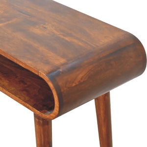 English Elm Amaya Solid Wood Coffee Table with Nordic Legs and Open Storage — Timeless, Functional Centerpiece Chestnut B182P166678