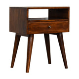 English Elm Modern Chestnut Solid Wood Bedside