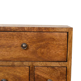 English Elm 4 Drawer Multi Chestnut Bedside