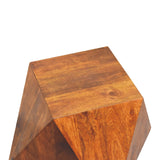 English Elm Chestnut Abstract End Table