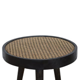 English Elm Carbon Black Rattan End Table