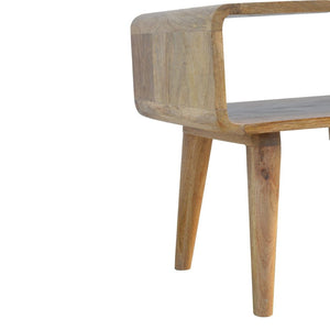 English Elm Solid Mango Wood Open Shelf Nightstand Sculpted Organic Bedroom Accent Table B182P202477