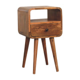 English Elm Mini Oakish Curve Open Bedside