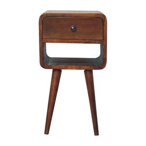 English Elm Solid Wood Edessa Bone Inlay Bedside with 2 Drawers, Nordic Legs, Timeless Modern Accent for Home Decor Chestnut B182P166674