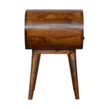 English Elm Chestnut Circular Open Bedside