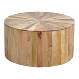 English Elm Round Wooden Coffee Table