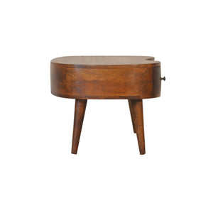 English Elm Chestnut Wave Coffee Table With Nordic Legs - Stylish 1-Drawer & Open Storage For Modern Living B182P166539