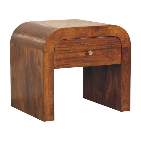 English Elm Darcy Chestnut Bedside Solid Wood Nightstand 21.65x17.72x19.69" – Timeless Chestnut Finish, Stylish Storage B182P166584