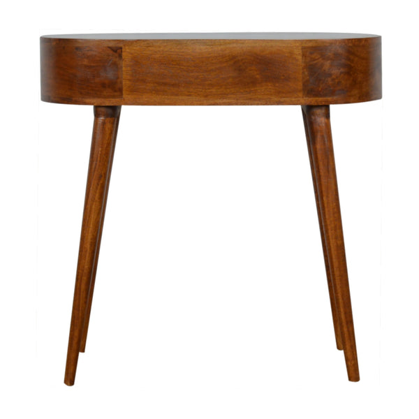 English Elm Albion Console with 1 Drawer and Nordic Legs — Solid Wood Light Brown Accent Table, Timeless Design Chestnut B182P166516