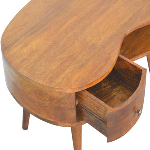 English Elm Chestnut Wave Coffee Table With Nordic Legs - Stylish 1-Drawer & Open Storage For Modern Living B182P166539