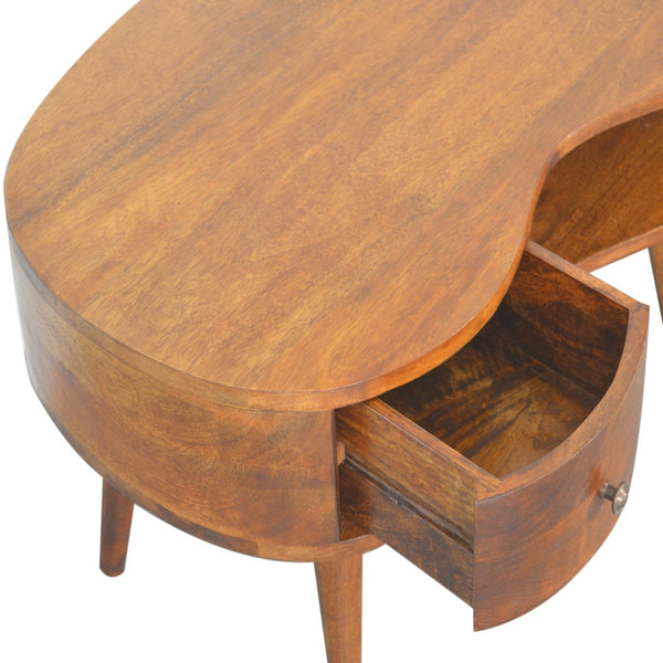 English Elm Chestnut Wave Coffee Table With Nordic Legs - Stylish 1-Drawer & Open Storage For Modern Living B182P166539
