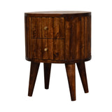 English Elm Stripe Chestnut Bedside