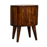 English Elm Stripe Chestnut Bedside