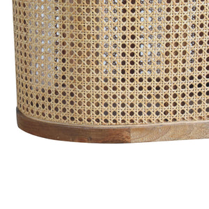 English Elm Larissa Stylish Lid-Up Storage Stool For Modern Living - Oak-Finish Wood & Woven Rattan Design B182P166605