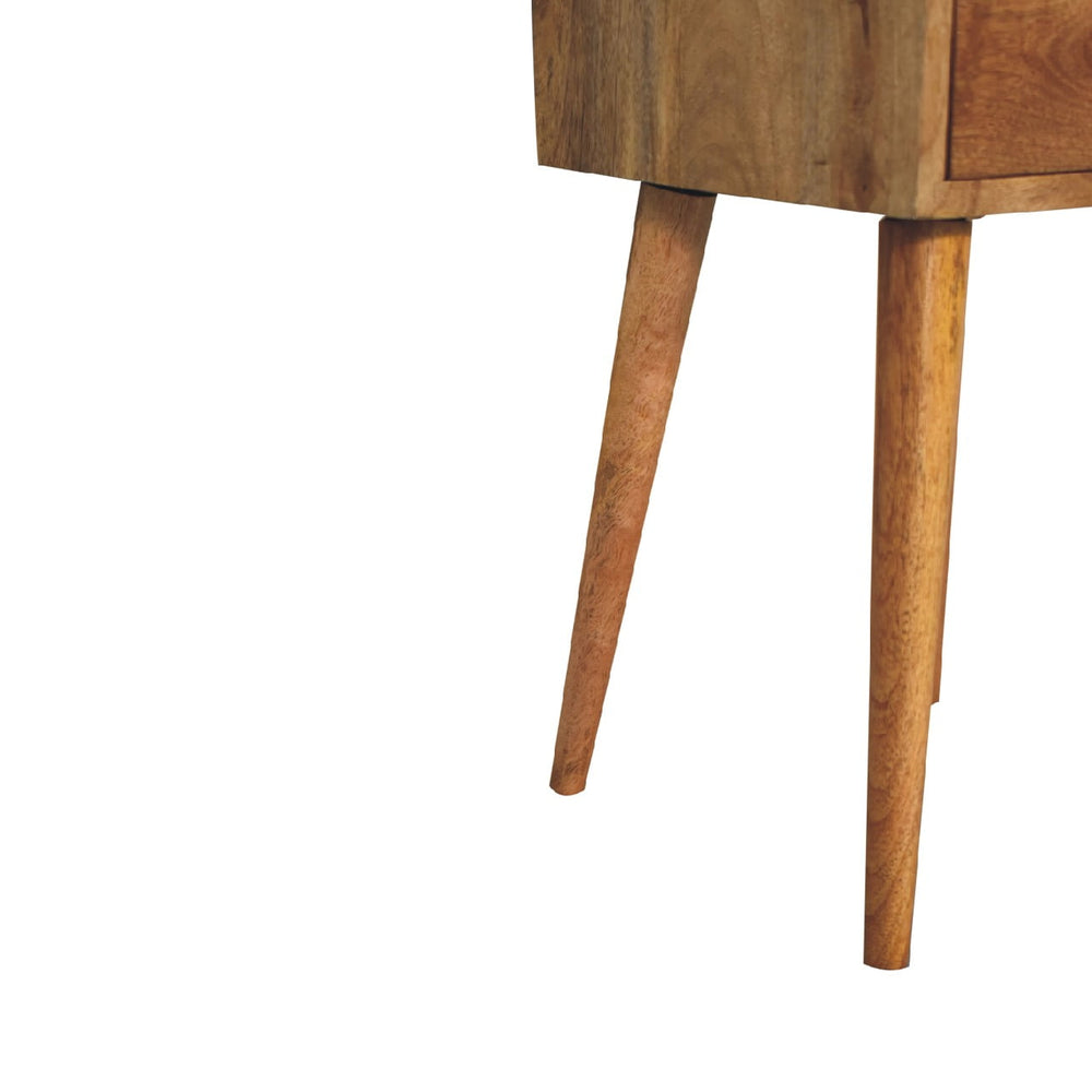 English Elm Mini 2 Drawer Oak-ish Nightstand – Compact Solid Wood Accent Table, Contemporary Clean Lines, Cozy Style B182P166675