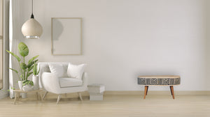 English Elm Edessa Oak Bone Inlay Coffee Table with 2 Drawers & Nordic Legs — Timeless Solid Wood Elegance B182P166587