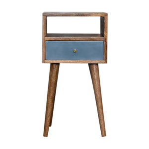 English Elm Mini Blue Hand Painted Bedside