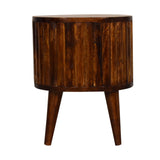 English Elm Stripe Chestnut Bedside