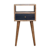 Navy Blue Hand Painted Mini Bedside Table - Timeless Elegance, Stylish Furniture Essential, 11.81 x 11.81 x 22.44