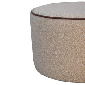 English Elm Serenity Round Upholstered Ottoman Low Profile Footrest for Living Room Accent Seating B182P166618