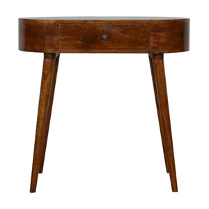 English Elm Albion Console with 1 Drawer and Nordic Legs — Solid Wood Light Brown Accent Table, Timeless Design Chestnut B182P166516