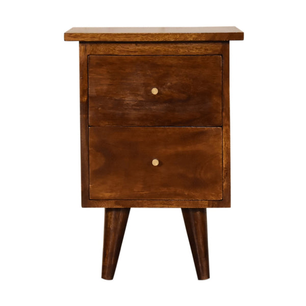 English Elm Chestnut Solid Wood Bedside Table – Timeless Elegance, Compact 17.7" Cube, Versatile Stylish Nightstand B182P166542