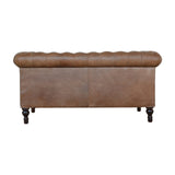 English Elm Buffalo Leather Chesterfield