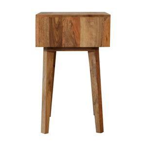 English Elm Bone Inlay Tapered Nightstand Oak with 1 Drawer and Nordic Legs — Solid Wood, Clean Lines, Cozy Chic B182P166557