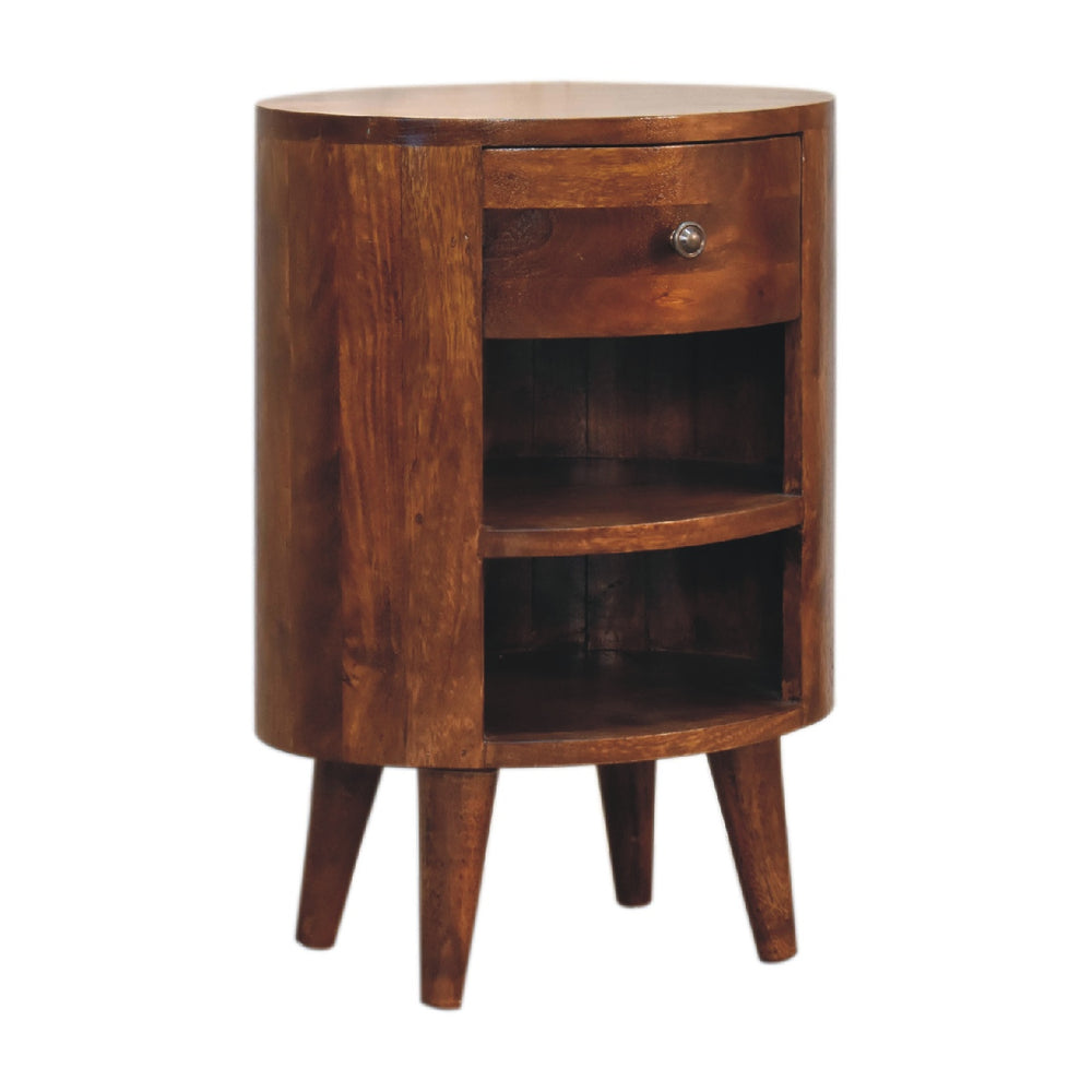 English Elm Cortez Chestnut Nightstand Solid Wood Chestnut Finish — Timeless, Compact 19.7" Square Accent Table B182P166598