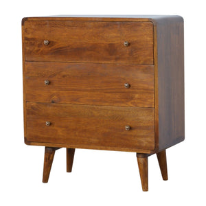 English Elm Curved Chestnut Chest – Solid Wood Curved Design, Timeless Elegance, Versatile Storage Accent for Living Room (33.46x17.72x28.35) B182P166491