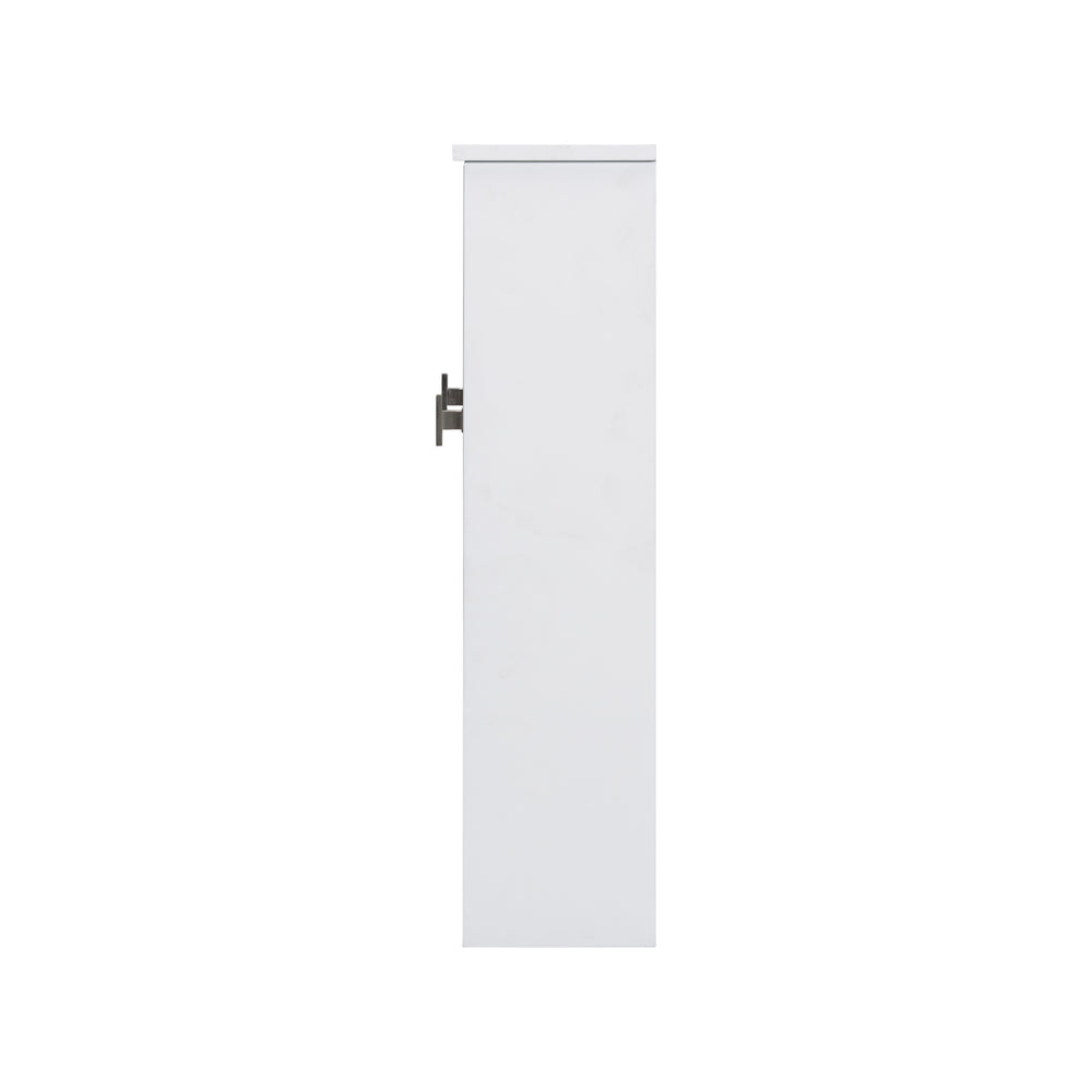 English Elm 35'' Modern Wall-Mounted Medicine Cabinet with Mirror, Ample Storage, Adjustable Shelves & Towel Bar White WF317173AAK