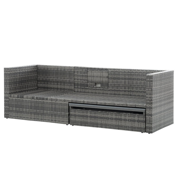 English Elm Patio 5-Piece Outdoor Wicker Furniture Set With Lift-Top Coffee Table & Comfortable Lounger Sofa W1703S00015-GIGA