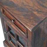 English Elm Cherry Bedside With Glazed Door