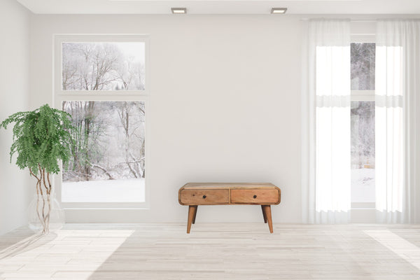 English Elm Sonata Coffee Table - Elegant Solid Wood Design With Contemporary Oak Finish For Stylish Living Rooms B182P166636-GIGA