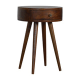 English Elm Nordic Chestnut Circular Bedside