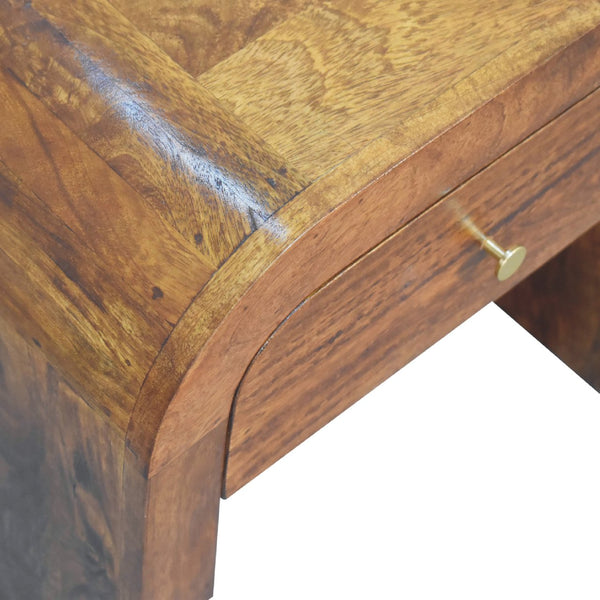 English Elm Darcy Chestnut Bedside Solid Wood Nightstand 21.65x17.72x19.69" – Timeless Chestnut Finish, Stylish Storage B182P166584