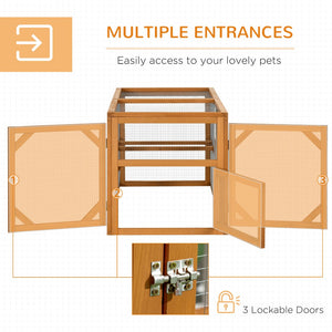 English Elm Pawhut Modular Wood Chicken Run Outdoor Enclosure with Galvanized Wire Predator Guard W2225P166434