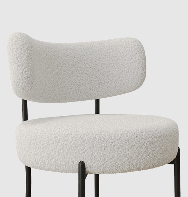 English Elm 51.2'' Modern Dining Table Set With Glass Top & 4 Plush White Teddy Velvet Chairs For Stylish Spaces W2189S00264