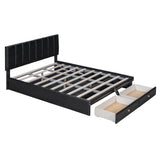 Hearth and Haven Full Size Upholstered Bed with Hydraulic Storage System and Drawer SF000117AAB