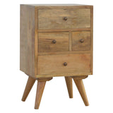 English Elm Solid Wood Nordic Style 4 Drawer Multi Bedside