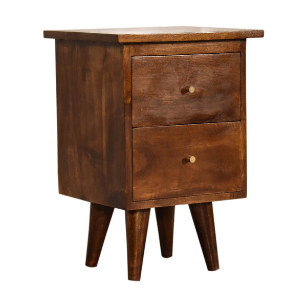 English Elm Chestnut Solid Wood Bedside Table – Timeless Elegance, Compact 17.7" Cube, Versatile Stylish Nightstand B182P166542