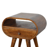 English Elm Chestnut Circular Open Bedside