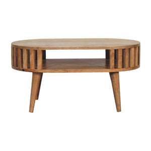 English Elm Ariella Oak Coffee Table with Nordic Legs – Solid Wood, 35.4" L x 23.6" W, Timeless Elegant Modern Centerpiece B182P166596