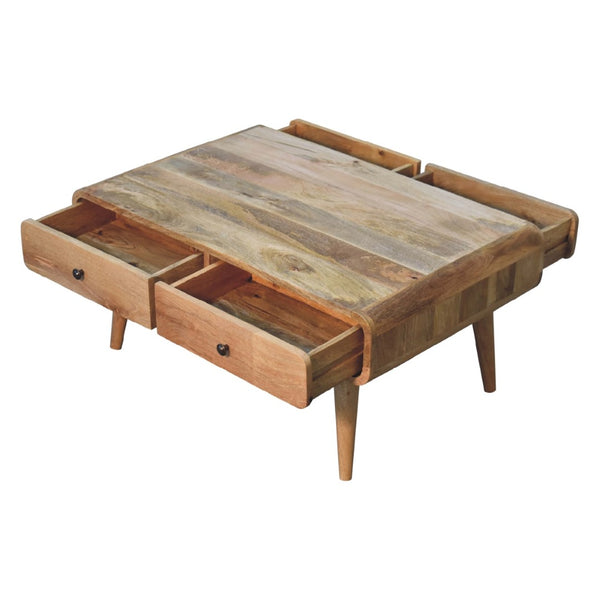 English Elm Sonata Coffee Table - Elegant Solid Wood Design With Contemporary Oak Finish For Stylish Living Rooms B182P166636-GIGA