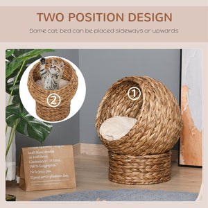 English Elm Pawhut Handwoven Elevated Cat Bed - Cozy Egg Chair Design, Plush Cushion, Stylish Indoor Kitty Retreat W2225P166440-GIGA